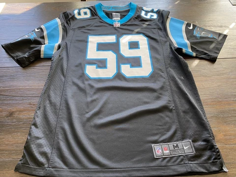 NFL Carolina Panthers Luke Kuechly Mens Black Nike On Field Jersey- Medium Cover