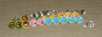 30 Vintage Thumb Tacks Push Pins Puffy~Metal Star~Anthropomorphic~Kawaii - Image 1 of 4