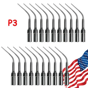 1-20*Dental Ultrasonic Piezo Scaler Perio Tips P3 Fit EMS/Woodpecker Handpiece - Picture 1 of 8