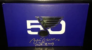St. Louis Blues Dauerkarte 50th Anniversary Box signiert von Brett Hull. - Bild 1 von 3