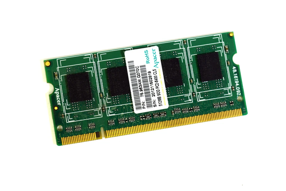 Apacer 75.963AM.G070C 512MB SODIMM PC2-6400 CL5 Memory RAM - Immagine 1 di 1