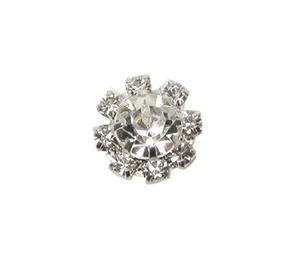 10 X RUNDE SILBER STRASS STRASS VERZIERUNGEN 12 MM HOCHZEITSKARTE KRISTALLE - Bild 1 von 3