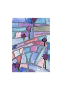 Aceo original painting by Kenna 2.5” x 3.5” abstract Signed Collector Card - Picture 1 of 4