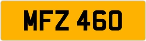 MFZ 460 M 3x3 DATELESS PRIVATE NUMBER PLATE MAT MATT MARK MICK MIK MIC MEL MAX - Picture 1 of 1