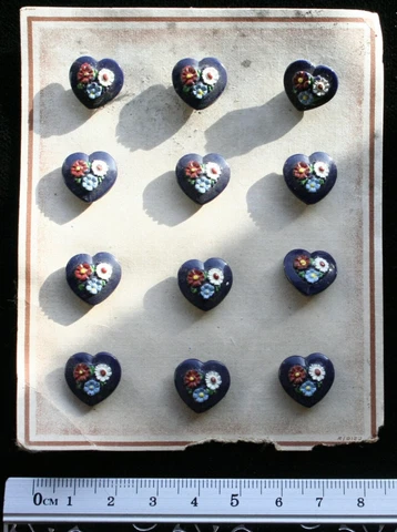 vintage Glass 12 handpainted buttons Cover