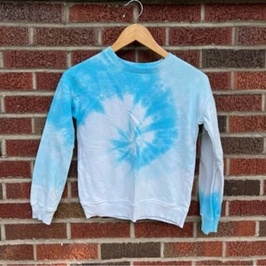 SO Blue and White Tie Dye Softest Crew Sweatshirt - Picture 1 of 2