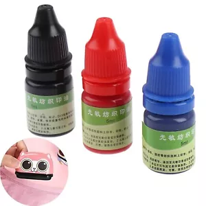 5ml Pratical Refill Ink 3 Color Choice For Self Inking Flash Rubber Stamp Gift - Picture 1 of 23