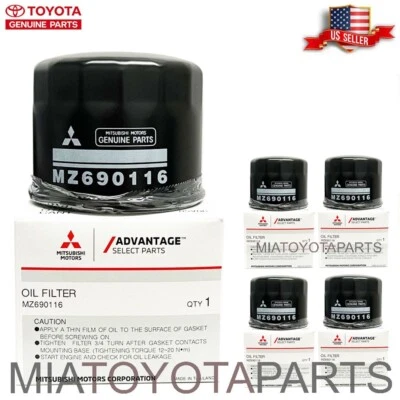 5 filtros de aceite de motor originales Mitsubishi OEM MZ690116 Montero Montero Sport Lancer Foto 1 de 4