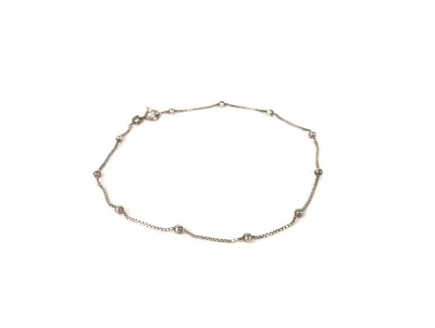 Ankle Bracelet 10" Sterling Silver 925 Floating Satellite Beads Made in Italy - Image 1 of 4