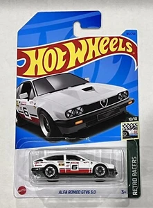 2023 Hot Wheels Alfa Romeo GTV6 3.0 Whote Retro Racers Diecast 1/64 Toy Car New - Picture 1 of 5