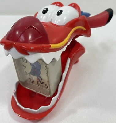 РЕДКИЙ винтажный будильник 1998 Disney Mulan Mushu квакер овес жизнь хлопья промо - Изображение 1 из 4