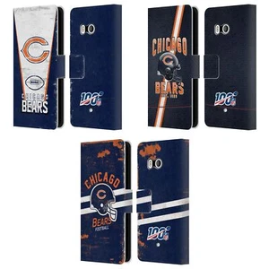 OFFICIAL NFL CHICAGO BEARS LOGO ART LEATHER BOOK WALLET CASE FOR HTC PHONES 1 - Picture 1 of 7