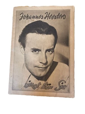 Cancionero alemán de partituras 1943 artista firmado por Johannes Heesters Singt für Sie Foto 1 de 4