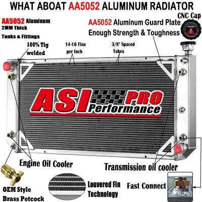 4 Row Radiator For 1988-1993 Chevy/GMC C/K 1500 2500 3500 6.2L V8 DIESEL CC391 - Изображение 1 из 4