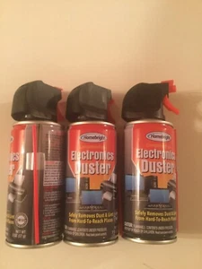 3 Electronic Air Duster computer keyboard compress gas 2 oz cans small total 6oz - Picture 1 of 2
