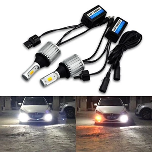 EV SPACES 2X CANBUS T20 7440 Switchback LED Bulbs White DRL Amber Signal Light - Picture 1 of 8