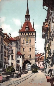 Bern Cage Tower Tram Postcard AK - Picture 1 of 2