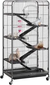 Yaheetech 52" 6-Level Metal Ferret Cage with Wheels & 3 Doors for Small Pets - Picture 1 of 12
