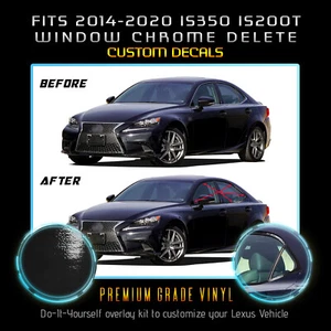 Fit 14-20 Lexus IS Series Window Trim Chrome Delete Blackout Kit - Glossy Black - Picture 1 of 4