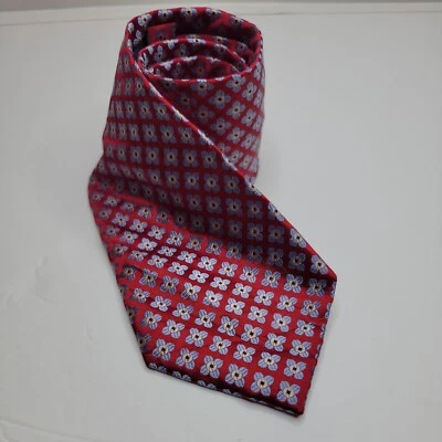 Corbata Joseph & Lyman 100 % seda floral rojo azul 60"x 3,5" Foto 1 de 4