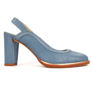 Clarks Sandals Heels Blue Leather Slingback Size 4.5 - Picture 1 of 12