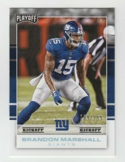 Brandon Marshall 2017 PANINI PLAYOFF KICKOFF PARALLEL /299 NEW YORK GIANTS - Image 1 of 1
