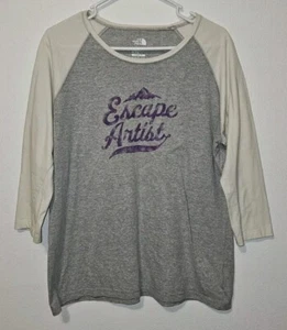 The North Face Womens Shirt Size XL Gray Baseball Raglan Graphic Escape Artist - Picture 1 of 5