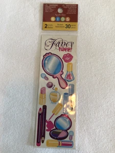 NEW FASHION MAKEUP STICKERS 2 Sheets 30 STICKER GIRLS DRESS UP CRAFTS ARTS - Picture 1 of 1