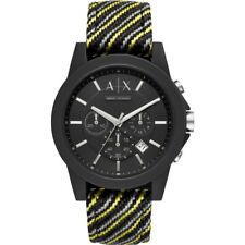 NEW Armani Exchange Men's Black and multi color Fabric Watch AX1334