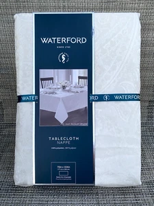 Waterford Holiday Paisley Warm White Cream Formal Classic Tablecloth 70"x 104" - Picture 1 of 8