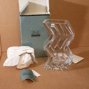 Jarrón de cristal de plomo pesado Miller Rogaska Vision de colección transparente Eslovenia 10" con caja - Imagen 1 de 8