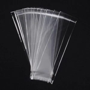 100 Pcs Rectangle 26x7cm Clear Cellophane Bags For Jewelry Components Separated - Picture 1 of 2