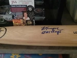 Ed Kranepool Mets signed 34" Louisville Slugger w/ '69 WS Champs JSA LL30037 - Picture 1 of 5