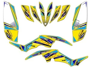 All Years RAPTOR 350 SURGE Yellow Senge Graphics Kit Compatible with Yamaha - Picture 1 of 7