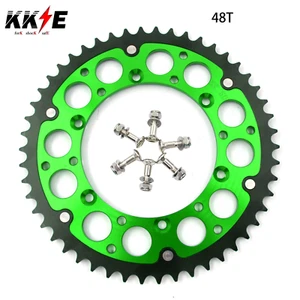 KKE 48T Rear Billet Sprocket For KAWASAKI KX250F 2004-2023 KX450F KX125 Green - Picture 1 of 6