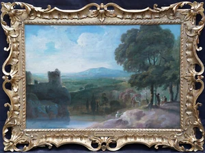 RICHARD WILSON Zirkus BRITISCHER 18. Jh. ALTER MEISTER LANDSCHAFT ÖLGEMÄLDE ROKOKO RAHMEN - Bild 1 von 12
