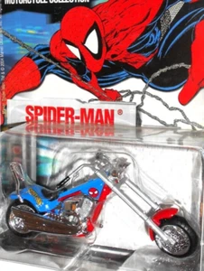 2004 SPIDER-MAN Maistro MIDNIGHT CHROME Motorcycle 5 inch cycle bike marvel moc - Picture 1 of 3
