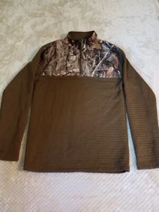 Herren REALTREE Pullover Kragen, Viertelreißverschluss Camouflage/grün Sweatshirt Gr. Medium - Bild 1 von 8