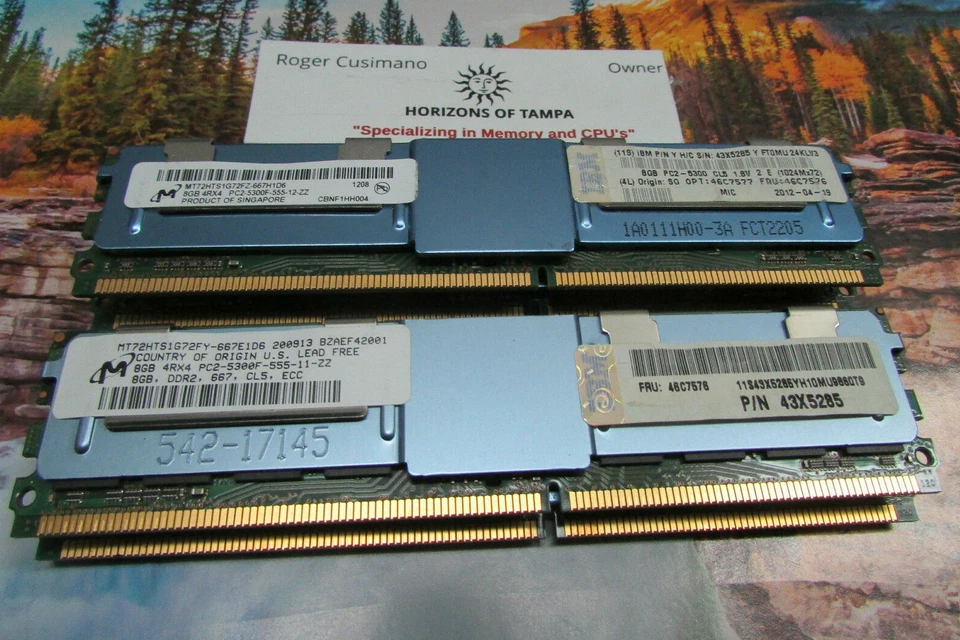 Micron MT72HTS1G72FZ-667H1D6 32GB (4x8GB) PC2-5300F 667Mhz ECC RAM -- Tested - Image 1 of 1