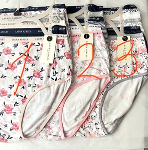 Laura Ashley 5 pc Size L Cotton Brief Underwear Panties Navy Floral NWT - Picture 1 of 6