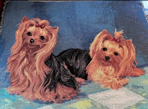 Yorkshire Terrier Yorkie Überwurf Decke Künstler Linda Picken Wandteppich Hund 59x46" - Bild 1 von 4