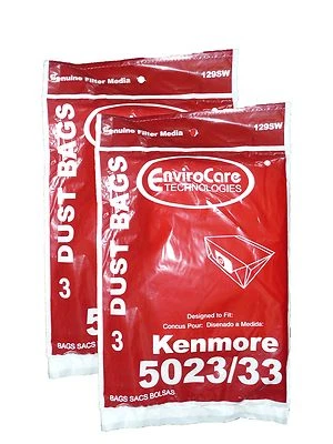 6 bolsas de aspiradora para alergias Kenmore Sears, aspiradoras de bote, bolsas 5023-5033 Foto 1 de 3