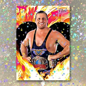 Owen Hart Holographic The Hart Burner Sketch Card Limited 1/5 Dr. Dunk Signed - Picture 1 of 2