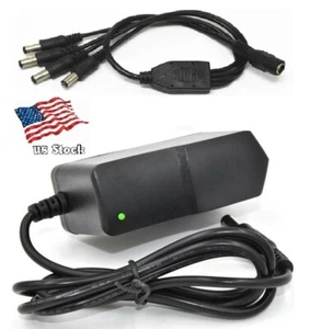 12V 1A 12W AC/DC Adapter Power Supply Home Electronic / LED with 1-to-4 Splitter - Picture 1 of 9