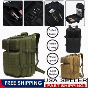 45L Large Military Tactical Backpack Army Molle Bag Rucksack 3 Day Assault Pack - Picture 1 of 51