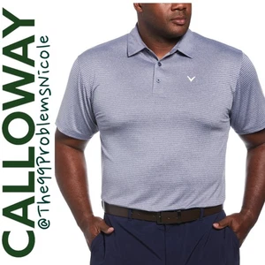 Polo de golf Calloway para hombre con cuello micro rayas de brezo - Imagen 1 de 7