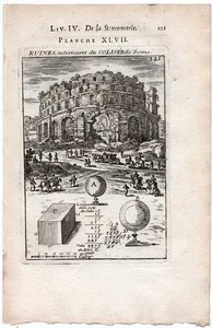 1702 Mallet, Ruins Extérieures du Colisée, Colosseum, Rome Italy, Antique Print - Bild 1 von 2