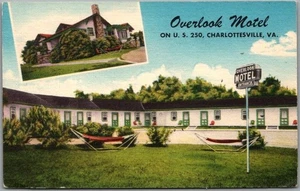 Charlottesville, Virginia Postkarte "OVERLOOK MOTEL" Leinen am Straßenrand um 1950 - Bild 1 von 2