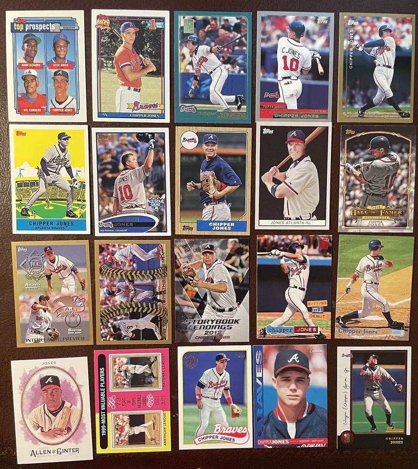 Chipper Jones  40 Card Lot   With Rookies   No Duplicates  - image 1 of 2