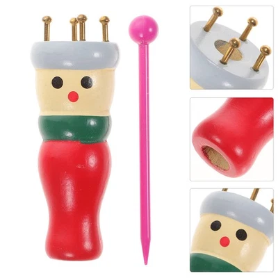 Holzgarn Wolle Strick Strickpuppe Strickpuppe Craft DIY Webstuhl Maker mit Nadel - Bild 1 von 4